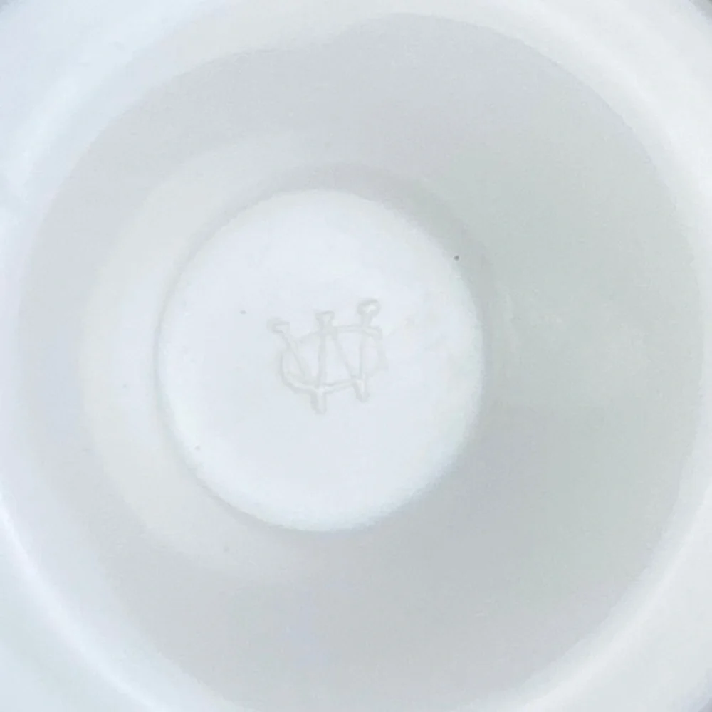 Westmoreland Milk Glass Cup Paneled Grape Medium Open Top Creamer and Sugar Cup